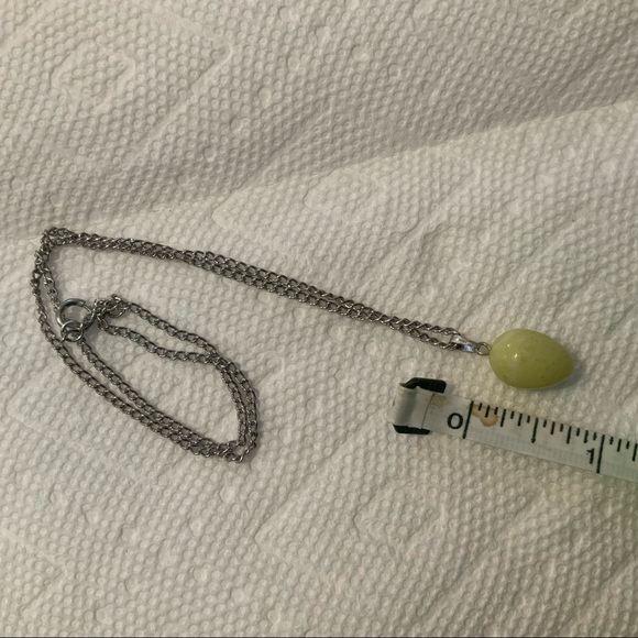 SERPENTINE GEM STONE EGG NECKLACE 70s - see metaph beliefs - Picture 5 of 7